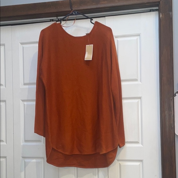 Michael Kors Orange Blouse Relaxed 3/4 Sleeve - Picture 1 of 10